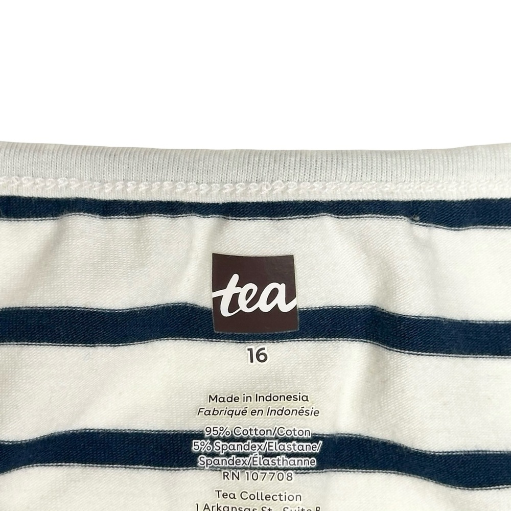 Tea Collection Striped Ruffle Shoulder Top‎ - Picture 3 of 3